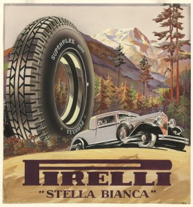 Bozzetto per pubblicità del pneumatico Pirelli Superflex Stella Bianca